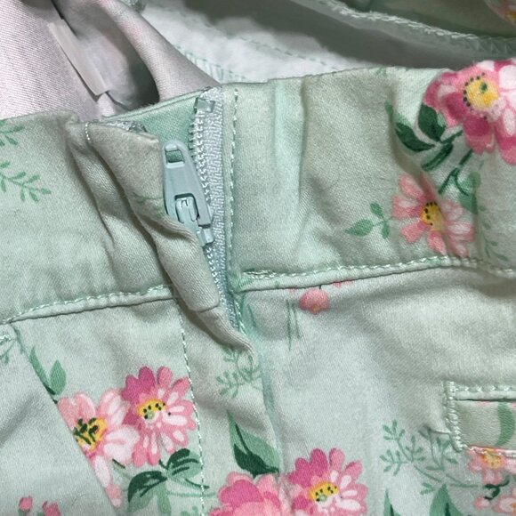 Janie And Jack Pants Floral Mint Green Pink Adjustable Size 6 Girl's - Picture 4 of 9